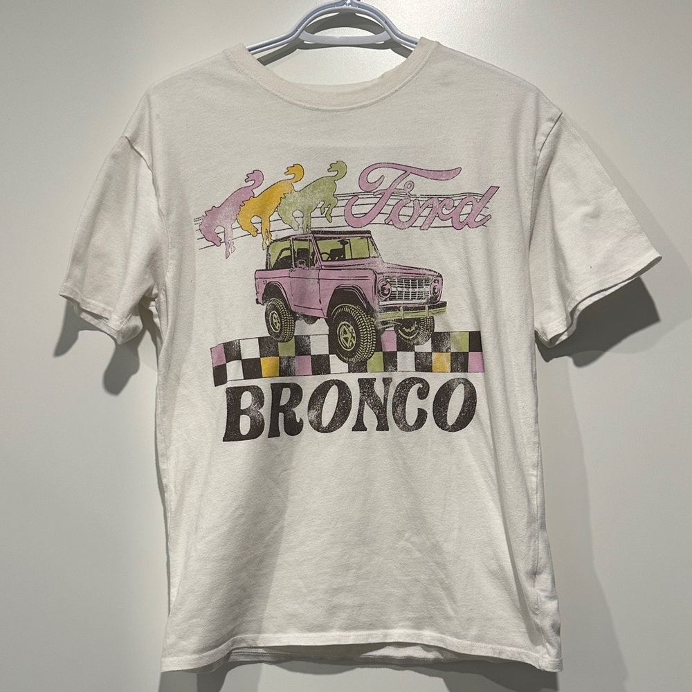Ford Bronco Kids T-Shirt - Cream and Pink